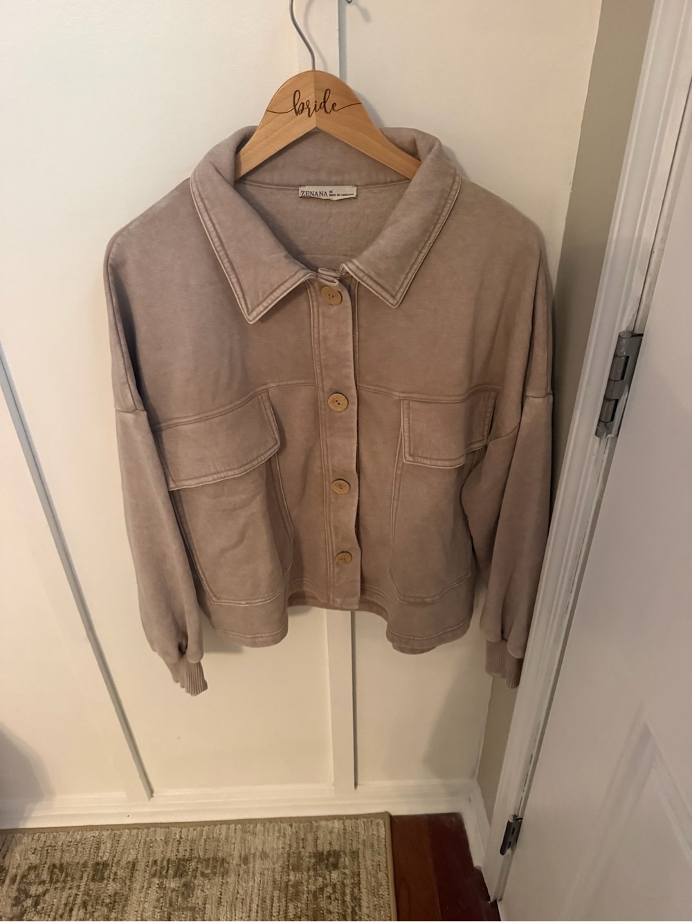 Zenana Outfitters Ash Mocha Oversized Utility Jacket - Picture 2 of 3